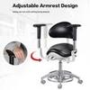 Rigoberto Dental Saddle Chair - Ergonomic Dynamic Adjustable Stool for Dentists, Dental Office & Microsurgery, PU Leather Black view 3
