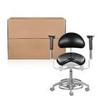 Rigoberto Dental Saddle Chair - Ergonomic Dynamic Adjustable Stool for Dentists, Dental Office & Microsurgery, PU Leather Black view 4