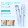 Bikini Trimmer for Women, 2 in 1 Electric Razors for Women, Rechargeable Cordless & Painless Hair Removal, Ultra Low Silent, Easy Cleaning, IPX7 Waterproof Bikini Shaver for Sensitive Skin (Blue) view 2