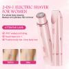 Bikini Trimmer for Women, 2 in 1 Electric Razors for Women, Rechargeable Cordless & Painless Hair Removal, Ultra Low Silent, Easy Cleaning, IPX7 Waterproof Bikini Shaver for Sensitive Skin (Pink) view 2
