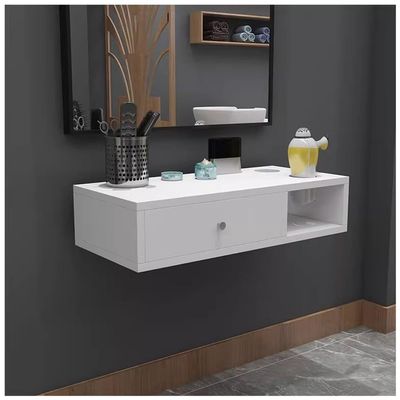 exproyzk Wall Mount Styling Station with Hair Dryer Holders, Barber Beauty Spa Salon Equipment(White#B,60x30x16cm)