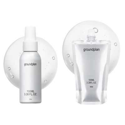groundplan Silver Bottle Mist (3.38 fl oz) + Silver Bottle Mist Refill (3.38 fl oz)  Facial Barrier Mists with 80% Witch Hazel Water for Skin Barrier Repair, Korean Skincare for Sensitive Skin