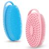 2 Pack Silicone Body Scrubber for Shower, Soft & Gentle Loofah Alternative for Sensitive Skin, Quick-Drying & Hygienic Body Wash Scrubber Brush for Women, Men & Kids (Blue & Pink) view 1