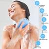 2 Pack Silicone Body Scrubber for Shower, Soft & Gentle Loofah Alternative for Sensitive Skin, Quick-Drying & Hygienic Body Wash Scrubber Brush for Women, Men & Kids (Blue & Pink) view 3
