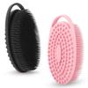 2 Pack Silicone Body Scrubber for Shower - Soft & Gentle Loofah Alternative for Sensitive Skin, Quick-Drying & Hygienic Body Wash Scrubber Brush for Women, Men & Kids (Black & Pink) view 1
