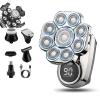 9D Head Shavers for Bald Men, 6 in 1 Detachable Bald Electric Head Shavers with LED Display Waterproof Wet/Dry Grooming Kit for Travel/Home/Office view 1