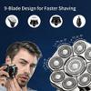9D Head Shavers for Bald Men, 6 in 1 Detachable Bald Electric Head Shavers with LED Display Waterproof Wet/Dry Grooming Kit for Travel/Home/Office view 3