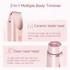 Bikini Trimmer for Women Electric Razors for Women, Double Head Dual Purpose, IPX7 Waterproof Hair Razor, Ceramic Blade Hair Trimmer Wet & Dry Use, Painless Electric Shaver for Facial and Body (Pink) view 2