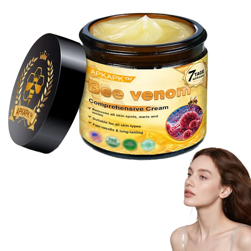 APKAPK Bee Venom Comprehensive Cream, Advanced Firming & Wrinkle-Reducing cream, Natural Bee Venom Skin Treatment Cream Suitable for All Skin Types (1Pcs)