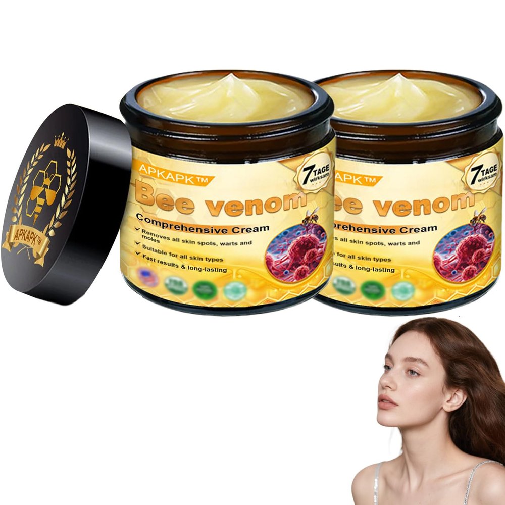 APKAPK Bee Venom Comprehensive Cream, Advanced Firming & Wrinkle-Reducing cream, Natural Bee Venom Skin Treatment Cream Suitable for All Skin Types (2Pcs)