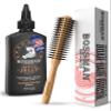 Bossman Jelly Beard Oil for Men 4 oz + 2 inch Round Hair Brush Bundle | Softening & Moisturizing Oil for Beard + Blow Dryer Brush for Detangling & Straightening  Made in the USA view 1