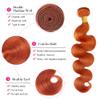 Kameinike 14 16 18 inch Human Hair Bundles Body Wave 3 Pcs 300g Unprocessed Brazilian Virgin Quick Weave Hair Extensions #350 Orange view 3