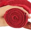 Kameinike 12 14 16 inch Red Human Hair Bundles Body Wave 3 Pcs 300g Unprocessed Brazilian Virgin Quick Weave Hair Extensions view 3