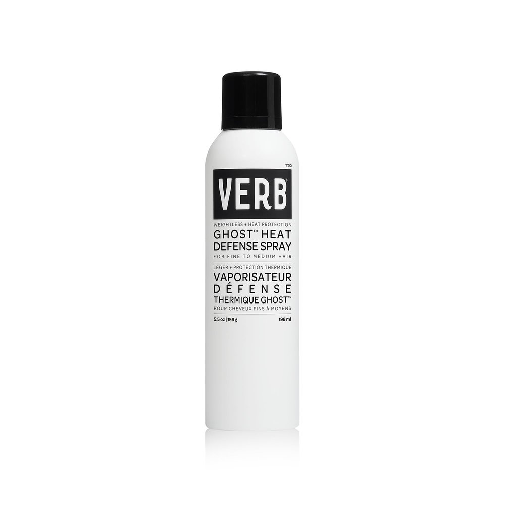 VERB Ghost Heat Defense Spray, 5.5 oz  Weightless Heat Protection + Shine  for Fine to Medium Hair  Vegan, Free of Harmful Sulfates
