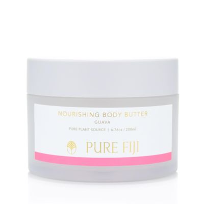 PURE FIJI Nourishing Body Butter 6.76 oz / 200 ml  Hydrating, Softening, Non-Greasy, Natural Skincare, Tropical Moisturizer, Coconut Oil, Body Cream (6.76 oz, Guava)