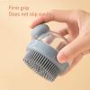 2pcs Silicone Bath Body Brush Set - Round Fine Teeth Rich Foam Deep Cleansing Shower Brush with Pressurized Cleanser - Grey & Pink Body Scrubber for Bath & Face Cleaning view 2
