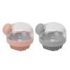 2pcs Silicone Bath Body Brush Set - Round Fine Teeth Rich Foam Deep Cleansing Shower Brush with Pressurized Cleanser - Grey & Pink Body Scrubber for Bath & Face Cleaning view 4
