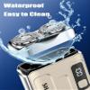 Portable Rotary Dual Ring Electric Shaver with Travel Case, Mini Dual-Head Electric Shaver for Men, Rechargeable Waterproof Pocket Razor for Home, Car, Travel (Orange) view 4