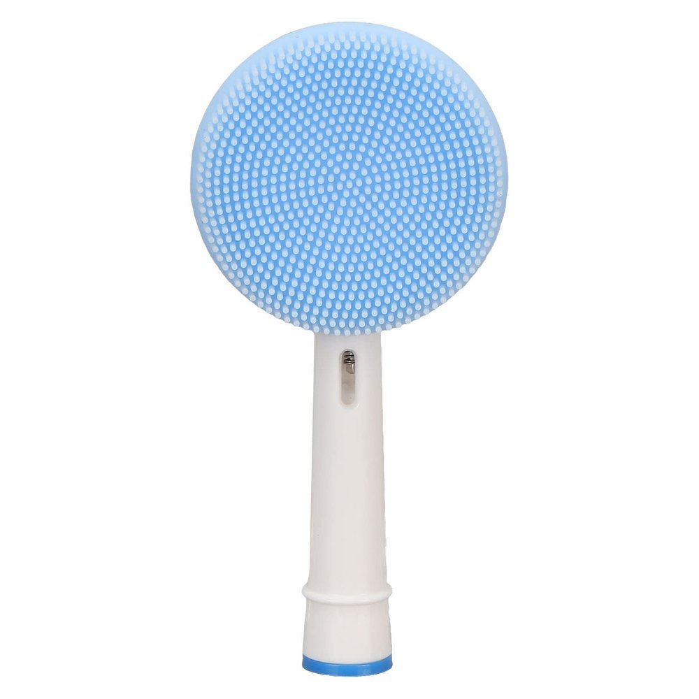 Silicone Face Brush Replacement Head for Electric Cleansing Brush - Soft Rounded Edges, Non Abrasive, Deep Clean, Improve Skin Tone, Blue, 1 Pack