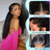 22 Inch Deep Wave Lace Front Wigs Human Hair Wig Curly Wigs for Women 13x6 HD Lace Front Wigs Human Hair Deep Curly Wig Pre Plucked with Baby Hair Natural Black view 3