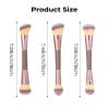 3Pcs Double Ended Makeup Brush, Round and Angled Top Foundation Contour Brushes for Liquid Powder Cream Blending, Foundation Contour Concealer Tool view 2