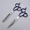 USZWBY Hair Cutting Scissors, 6 inch Professional 440c Scissor Blue Handle Cutting Barber Haircut thinning Shears Hairdresser Scissors Set view 1