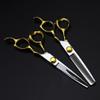 USZWBY Professional Hair Cutting Shears, Professional 440c Steel 6 inch Scissor Gold Hair Scissors Haircut thinning Barber Tools Cutting Shears Hairdresser Scissors view 2
