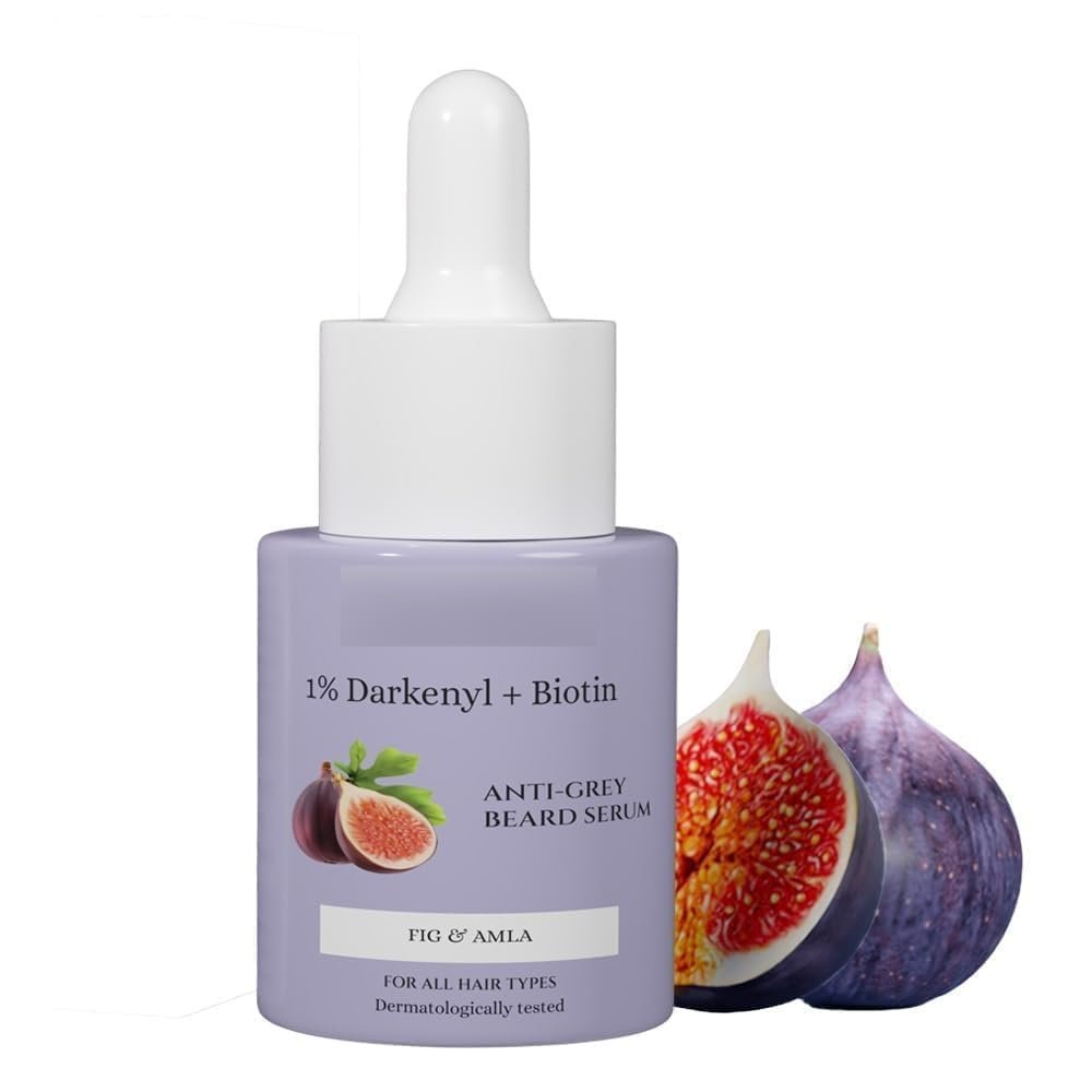Natural Anti Grey Beard Oil Serum With Darkenyl & Biotin - Restore Natural Color And Rediscover Youthful Appearance | Toxin Free, Non-Sticky & Odourless Formula | 10Ml