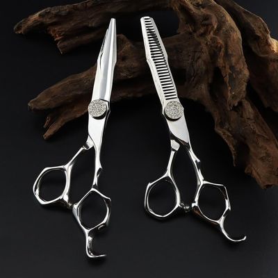USZWBY Professional 6 Inch Hair Cutting Scissors Set - Premium 440c Steel Barber Shears for Precision Hair Trimming and Thinning