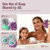 3 Pack Bath Loofah Shower with Soap Bags, Dual-Use Exfoliating Bath Sponges Soap Saver for Women & Men, Gentle Body Scrubber (White, Gray, Purple) view 4
