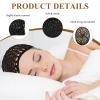 4 Pcs Silk Press Wrap and 20 Pcs Hair Nets,Soft Reusable Crocheted Sleep Hair Wrap Net for Silk Press, Sleeping, Shower, Makeup, Bun HoldBlack view 3
