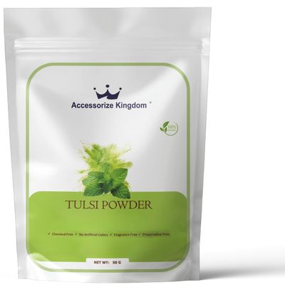 Accessorize Kingdom Tulsi Herbal Powder for External Use For DIY Face & Hair Packs | 1.7 oz (50g,)