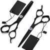 6.0 Inch Professional Black Paint Hairdressing Scissors Set, Stainless Steel Cutting & Thinning Shears, 62HRC Hardness, Ergonomic Design for Salon & Home Use view 1