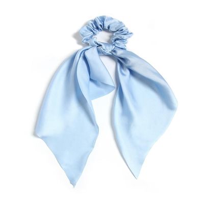 12 PCS Knotted Bow Hair Scrunchies Elastic Hair Ties Bands Satin Hair Ribbon Scrunchy Ponytail Holder Hair Accessories for Women Ladies Girls,(Blue)