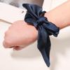 12 PCS Knotted Bow Hair Scrunchies Elastic Hair Ties Bands Satin Hair Ribbon Scrunchy Ponytail Holder Hair Accessories for Women Ladies Girls,(Blue) view 4