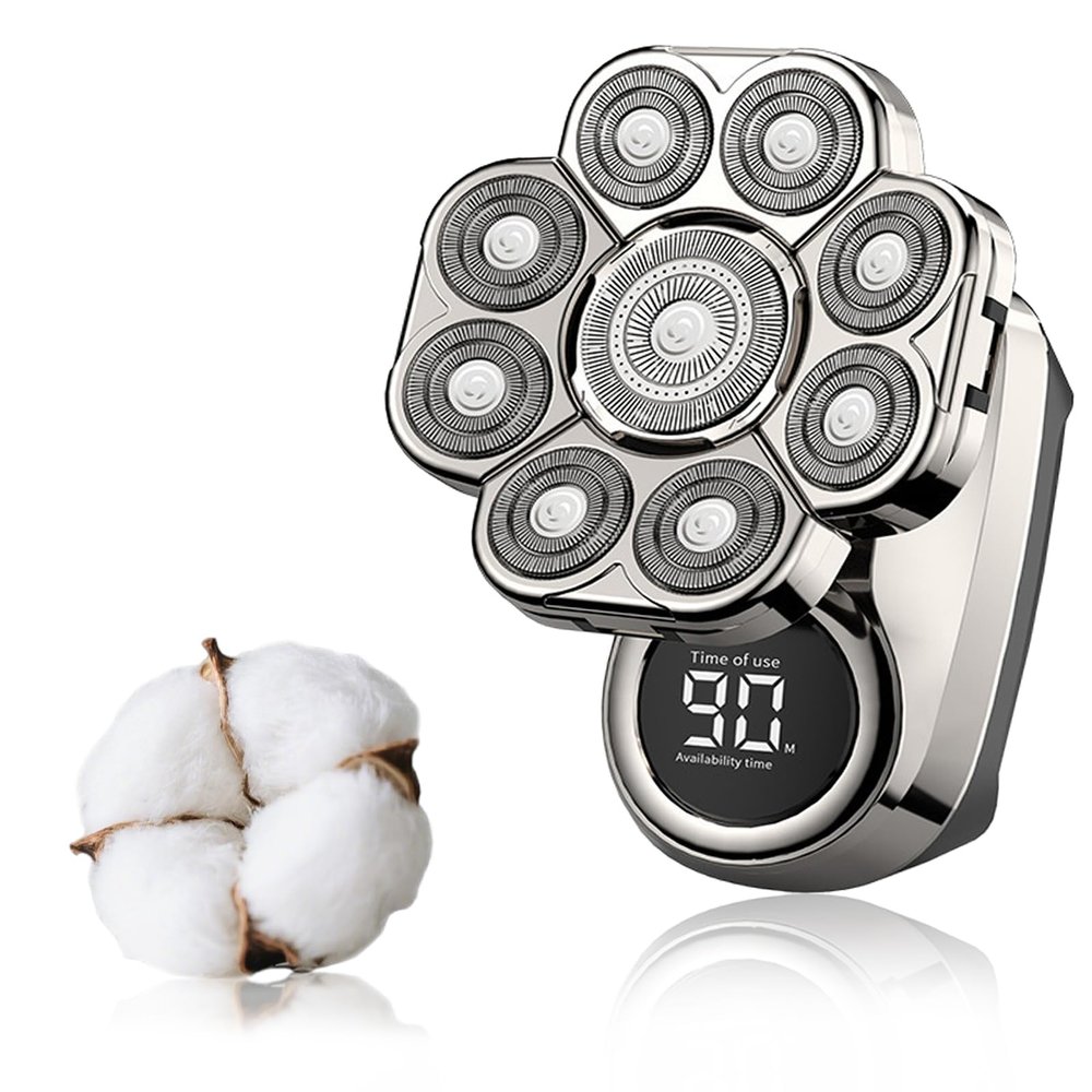 Shaver, Head Shaver 9.0, Floating Head Shavers for Bald Men, Waterproof Wet Dry Shaving, Intelligent LED Display(Silver)