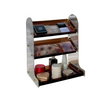 AKIQKPX Three-Layer Acrylic Organizer, Fashionable Cosmetics Storage Box, Simple Dressing Table Skin Care Product Shelf, Perfume Large Capacity Double-Layer Storage Basket