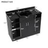 Black Shampoo Backwash Station for Salons, Salon Station with Shampoo Bowl & Storage Cabinet, Drawer,10V Outlets, USB Port, Suitable Height Match with Shampoo Chair, Salon Equipment for Spa Beauty view 2