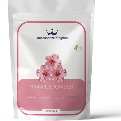 Accessorize Kingdom Hibiscus Herbal Powder for External Use For DIY Face & Hair Packs | 3.5 oz (100g)