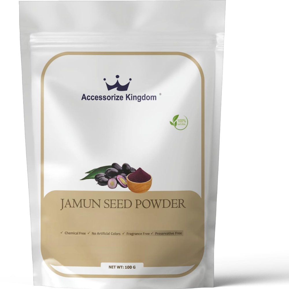 Accessorize Kingdom Jamun Seed Herbal Powder for External Use For DIY Face & Hair Packs | 3.5 oz (100g)