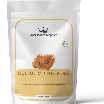 Accessorize Kingdom Multani Mitti Herbal Powder for External Use For DIY Face & Hair Packs | 8.8 oz (250g)