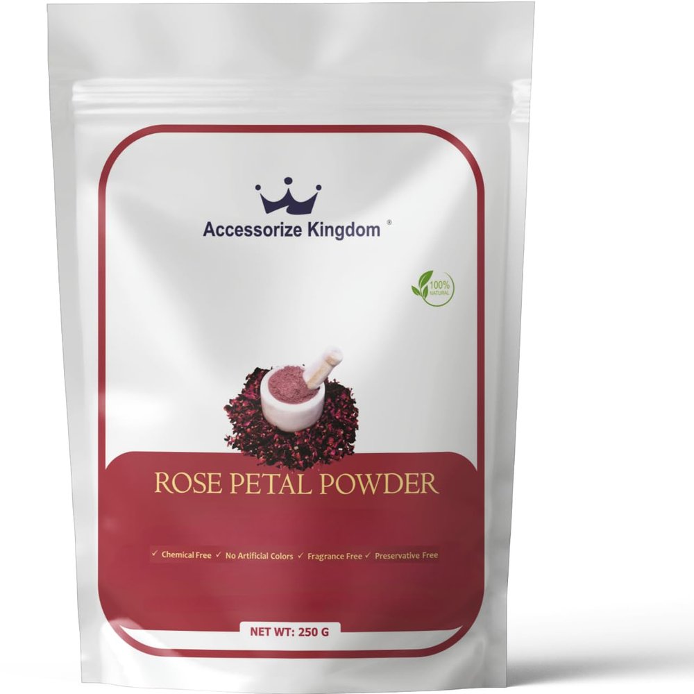 Accessorize Kingdom ROSE PETAL Herbal Powder for External Use  For DIY Face & Hair Packs | 8.8 oz (250g)