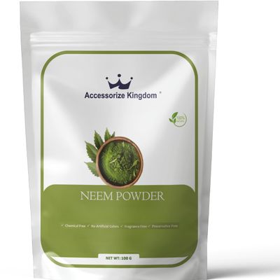 Accessorize Kingdom NEEM Herbal Powder for External Use  For DIY Face & Hair Packs | 3.5 oz (100g)
