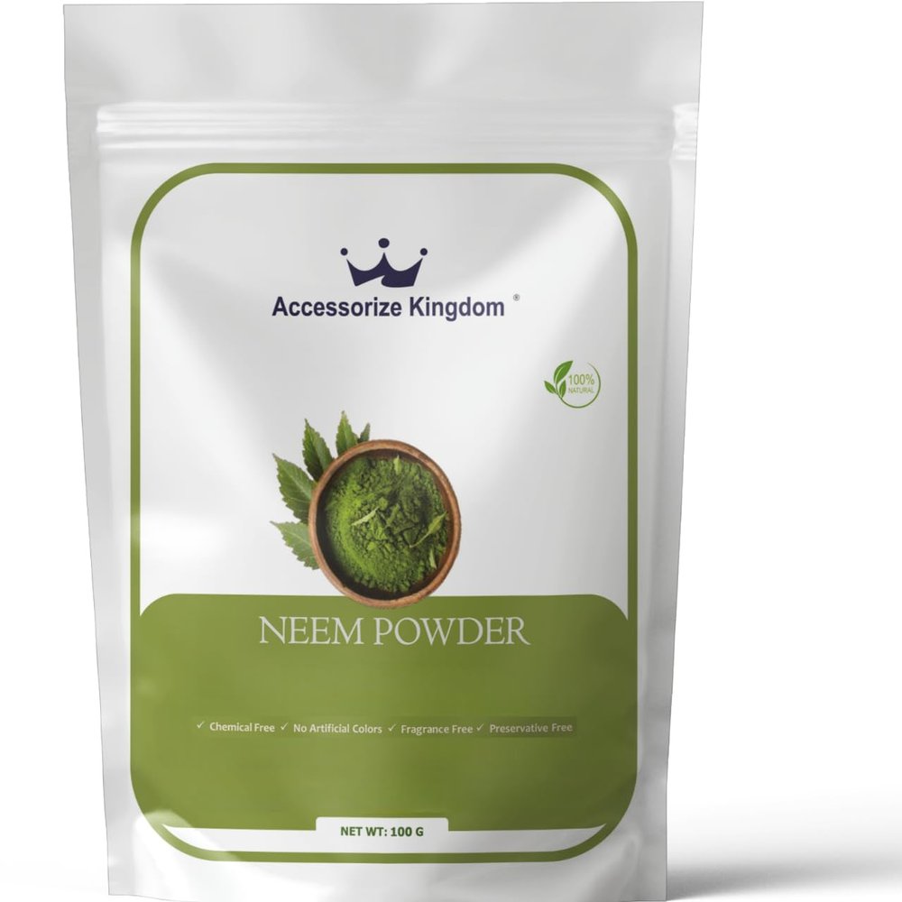 Accessorize Kingdom NEEM Herbal Powder for External Use For DIY Face & Hair Packs | 3.5 oz (100g)