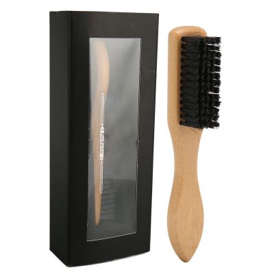 Beard Grooming Brush for Men - Wooden Handle, Nylon s, Hair Salon Shave Brush, Ergonomic Design, Portable Beard Brush for and Care