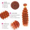 Burnt Orange Deep Curly Bundles Color 350 Deep Curly Human Hair 3 Bundles 14 14 14 inch Double Weft Ginger Deep Wave Wet and Wavy Human Hair Extensions view 3