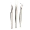 1. 3Pcs Stainless Steel Eyelash Tweezers Set with Blackhead Extractor for Home & Salon Use2. Professional Eyelash Extension Tweezers & Blackhead Remover Kit with Rose Gold Storage view 4