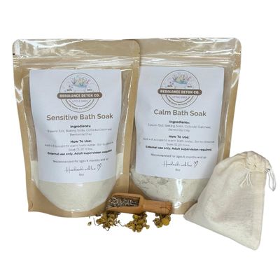 Rebalance Detox Co. Calm Bath Soak 8 oz | Gentle Detox for Toddlers & Kids | Lavender & Chamomile Relaxing Blend for Sleep and Skin Balance