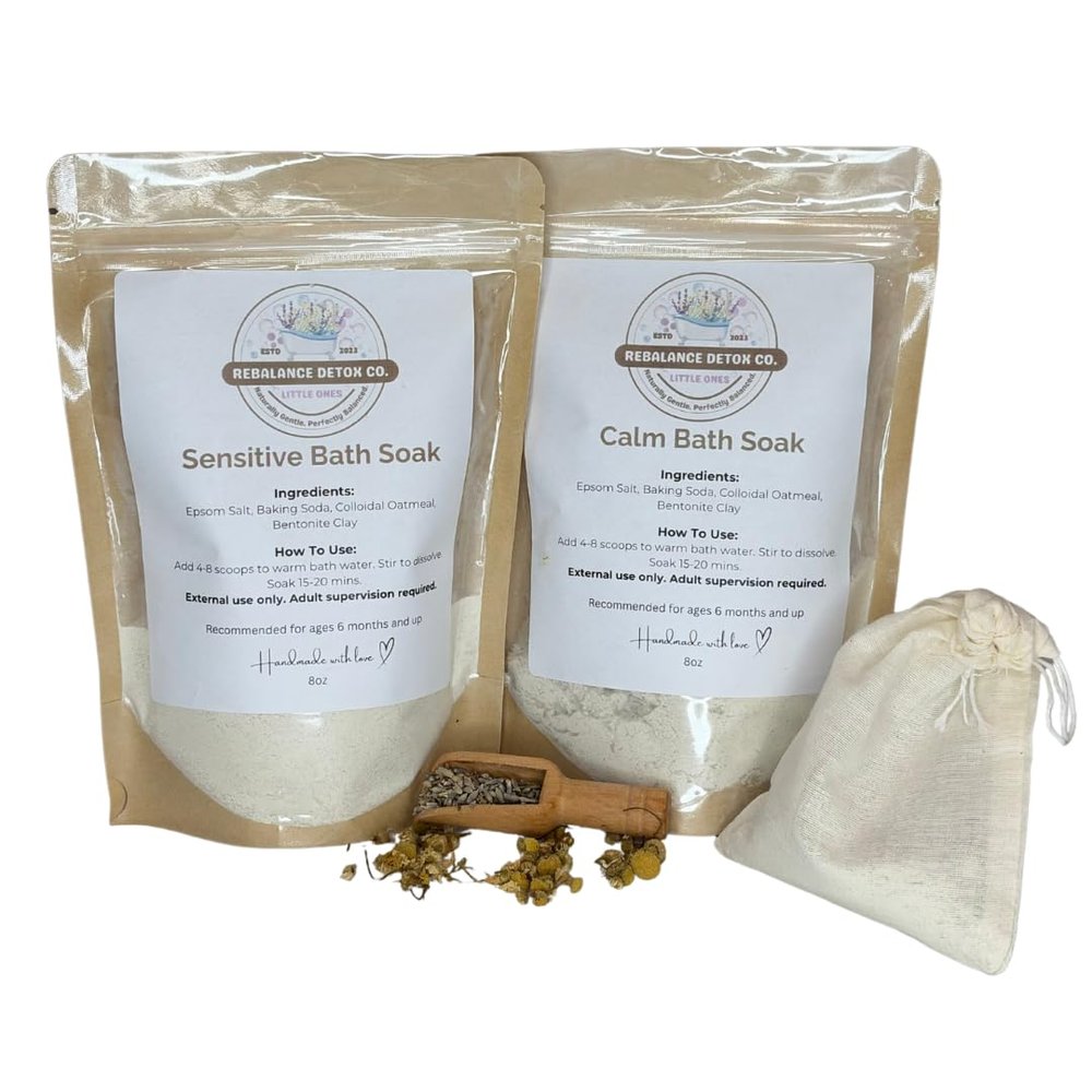 Rebalance Detox Co. Calm Bath Soak 8 oz | Gentle Detox for Toddlers & Kids | Lavender & Chamomile Relaxing Blend for Sleep and Skin Balance