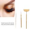 3-Piece Lash Lift Tool Set with Eyelash Mirror & Tweezers, Stainless Steel, Multifunctional Lash Extension Kit & Beginners (Gold) view 3